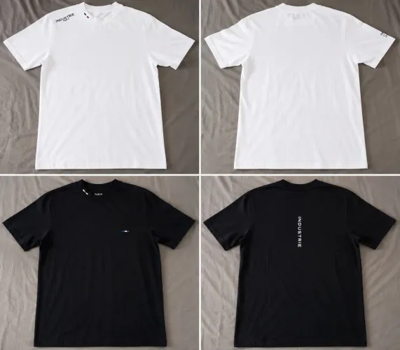 Kit 2 Camisetas Industrie Paris ? Branca e Preta | Estilo Casual Premium