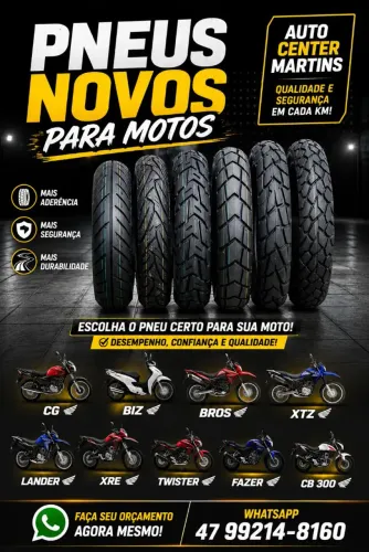 Pneus novos de motos cg biz bros xtz lander xre twister fazer CB 300