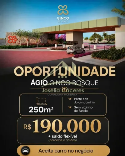 Terreno à venda, Condomínio ÁGIO GINCO BOSQUE, Várzea Grande, MT