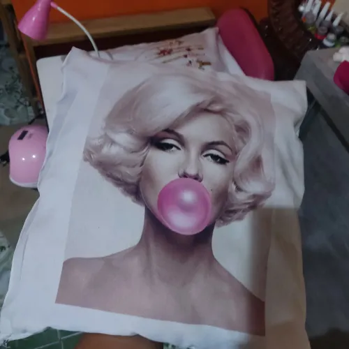 capa almofada decorativa marilyn monroe branca