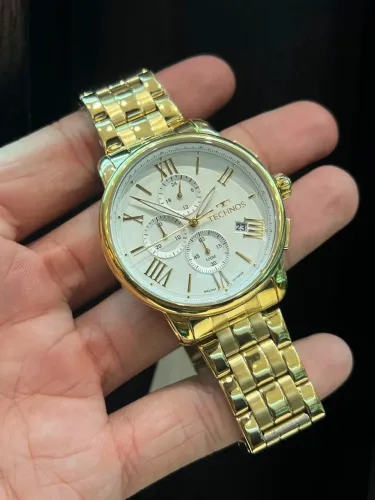 Relógio Masculino Technos Multifunções Dourado