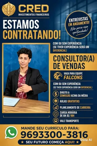 VAGA ORA CONSULTOR DE VENDAS 