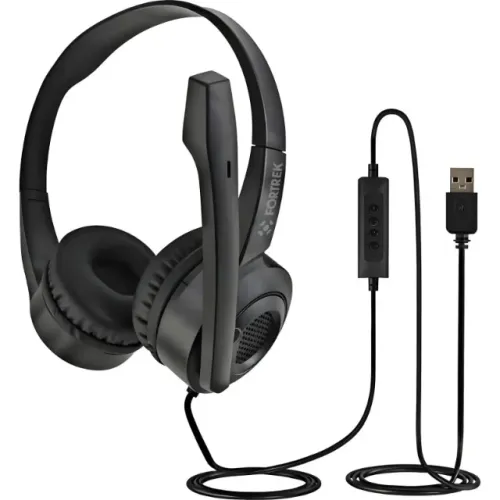 Headset Office Com Microfone Usb Fortrek Hbs102 Preto *ENTREGA GRÁTIS*