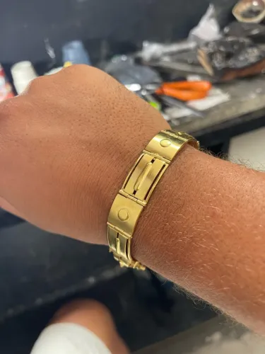 Bracelete prata banhada a ouro 24 k