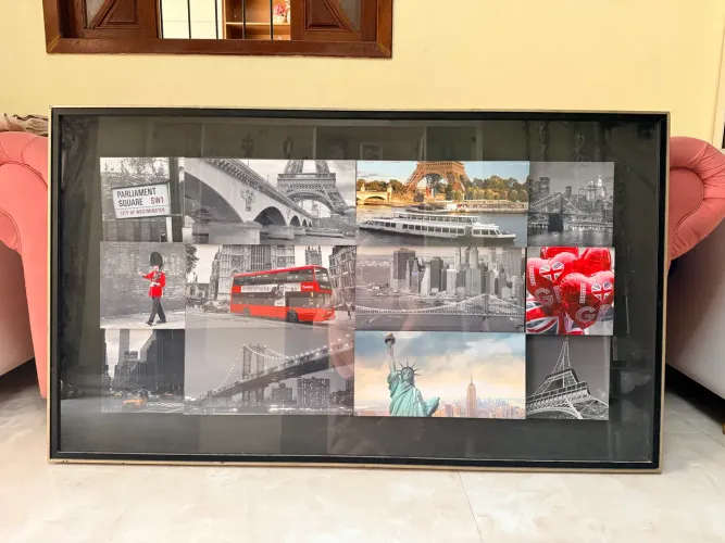 Quadro Decorativo Grande Londres Paris Nova York - 1,41 x 0,83 m