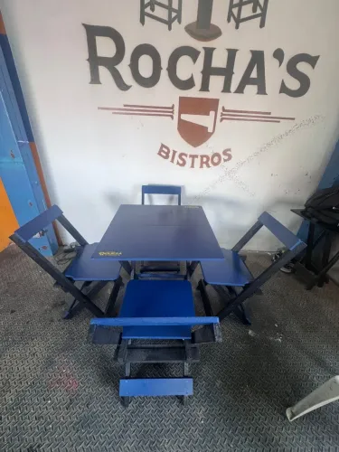 Kit mesa baixa + 4 cadeiras 