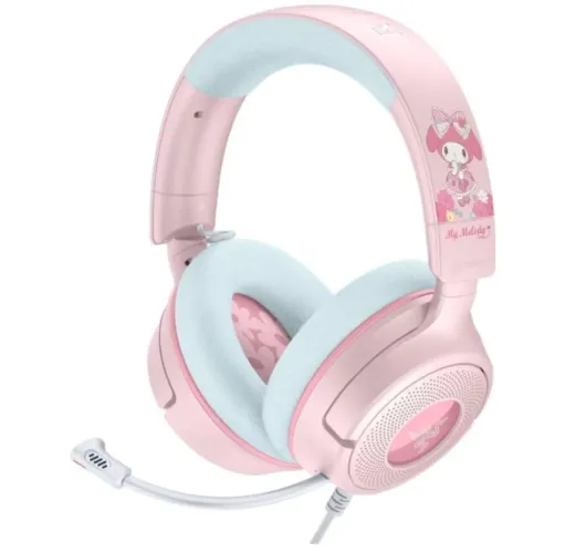 Headset Gamer Razer Kraken V4 X My Melody RGB Chroma, Driver 40mm, Microfone Cardioide