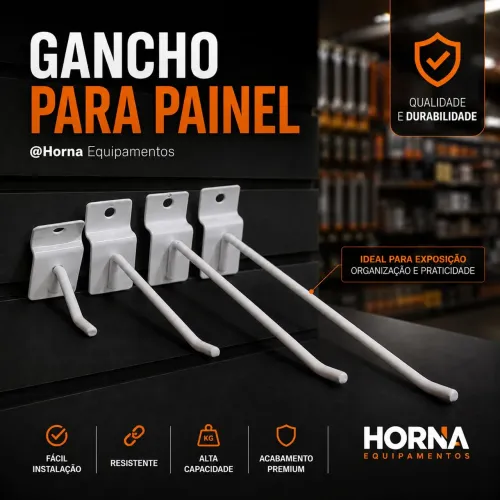 Gancho Expositor para Painel Canaletado - Vários Tamanhos e Cores