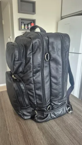 Mochila de Viagem em Couro Legítimo JFE Couros