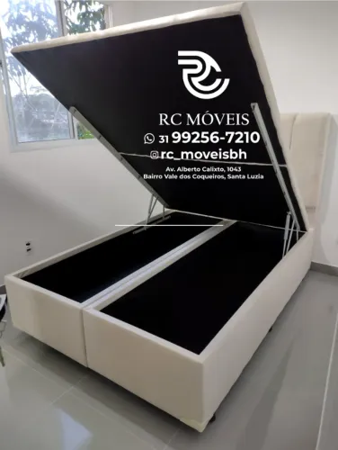 Cama Box Baú Casal 1.38x1.88 Bipartido com Pistão a Gás - Baú Blindado