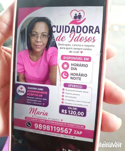 Acompanhante hospitalar e cuidadora de idoso