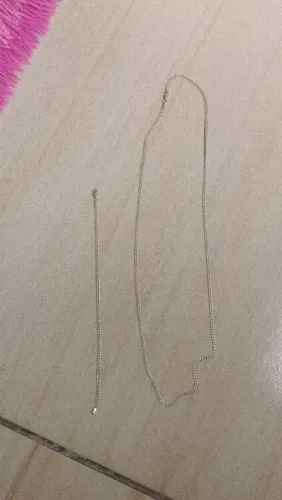 cordão e pulseira prata