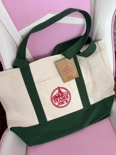 Bolsa tote bag trader joe?s edição especial verde