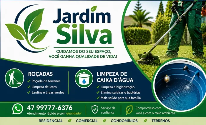 Roçada de terreno e limpeza de caixa d'água 