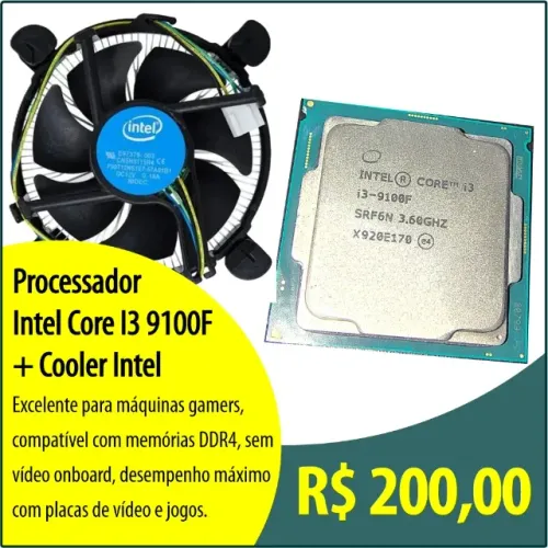 KIT PROCESSADOR I3-9100F E COOLER INTEL