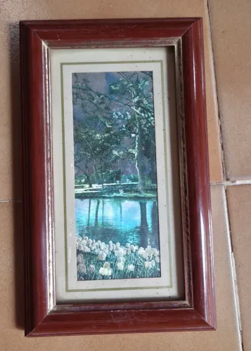 Tela/moldura para decoração de casa, imagem reflexiva (Madeira)