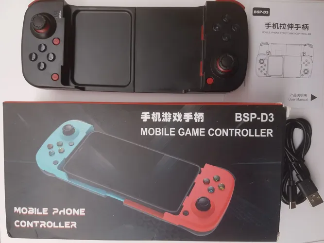 Controle Gamepad Telescópico Joystick Bluetooth 5.0 Para Smartphone