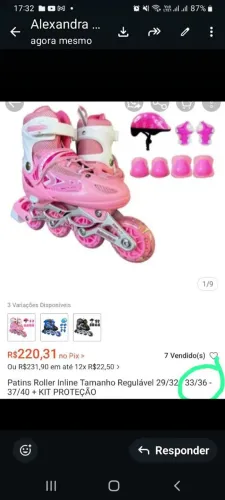 Par de patins novo completo com equipamentos