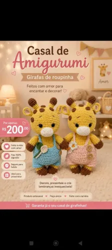 Casal de amigurumi girafinhas