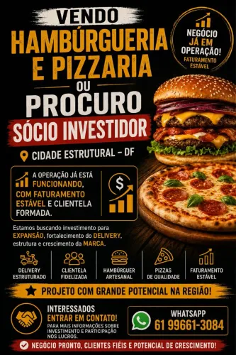 Vendo hambúrgueria e pizzaria