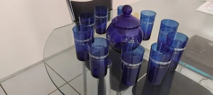 Conjunto de copos de cristal