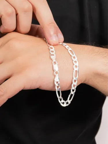 Prata 925 legítima, pulseira masculina