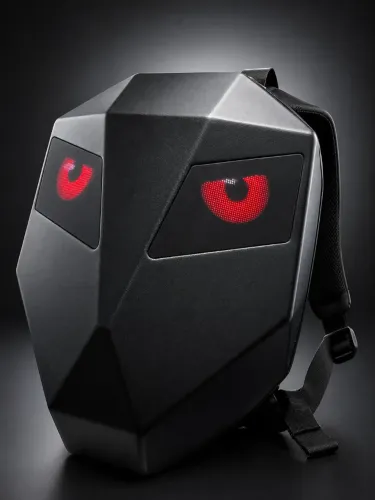 Mochila com tela animada para moto.