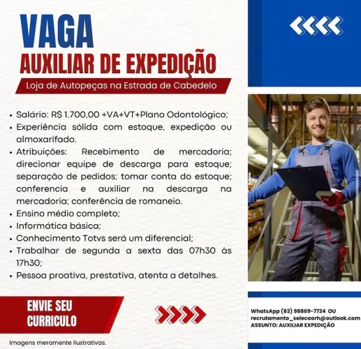 VAGAS DE EMPREGO - ABERTAS