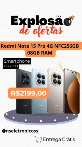 Celular Xiaomi Redmi Note 15 Pro 4G De 256gb (Titanium)