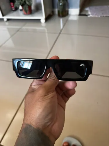 Óculos de Sol Polarizado Preto Reto Retangular