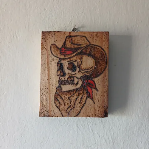 Quadro Decorativo Pirografia