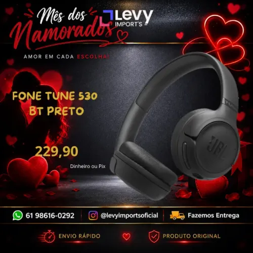 Headphone JBL Tune 530 BT Preto Original
