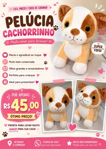 PELÚCIA CACHORRINHO SUPER FOFO E CONSERVADO - R$ 45 ?
