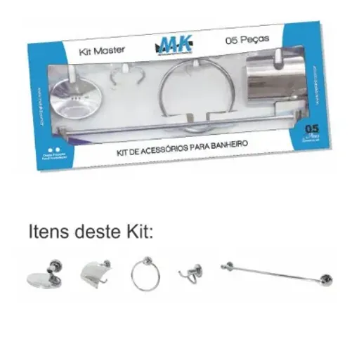 Kit Acessorios Banheiro Kit Max C10 - Acessorios Max - Inox (u) (kit) Mk Metais.