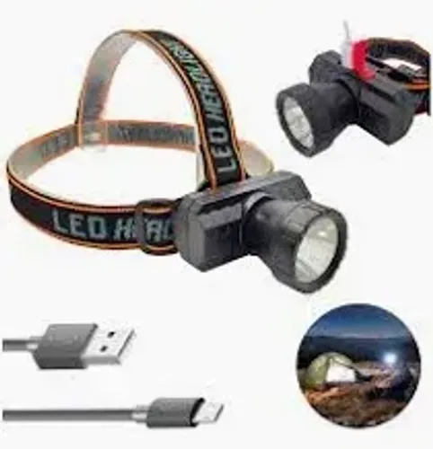 Lanterna de Cabeça LED Recarregável 500 Lumens USB ( Produto novo e lacrado )