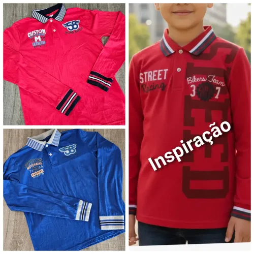 KIT COM 2 CAMISAS POLO JUVENIL ( TAMANHO 16 ) BRANDILI