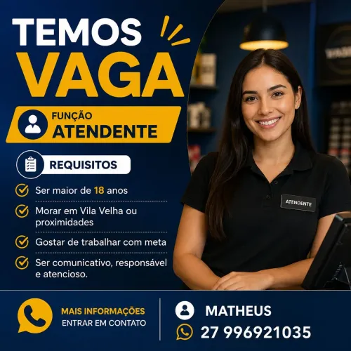 Vaga de atendente para sorveteria 