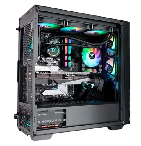 Gabinete Thermaltake TT Divider 370 TG ARGB, Mid-Tower, 3 Fans ARGB PWM Preto