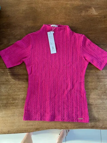 Blusa Tricô Pink Fiojeitoso Tam P Nova Com Etiqueta
