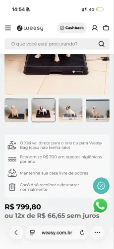 Weasy Banheiro Inteligente Pet tam M