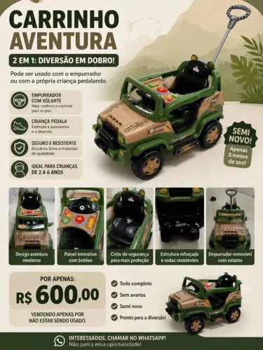 Carrinho de Passeio/Pedal Calesita Savana Explorer - Semi Novo