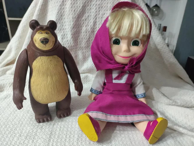Kit 2 Bonecos Masha e o Urso