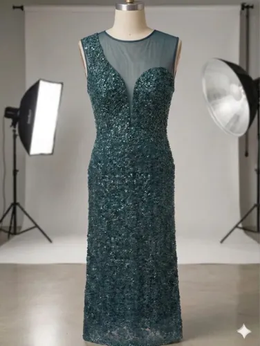 Vestido verde longo para festa
