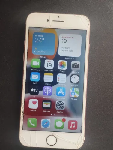 Celular iPhone 7 trincado funcionando (Retirada de peças)