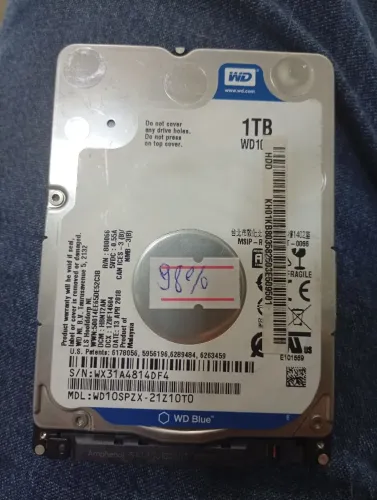 HD 1TB WD Blue para Notebook/PC - Testado e 98% de Saúde!