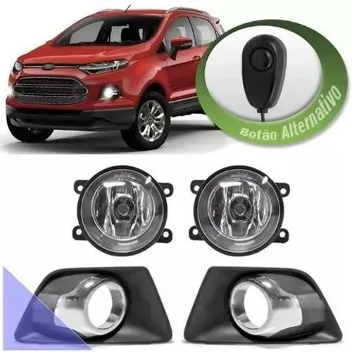 Kit Farol Milha Neblina Aro Cromado Ford Ecosport 2012 2013