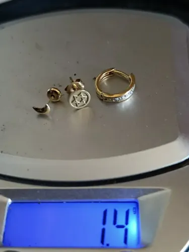 Brincos de estrela de Davi em ouro 18k