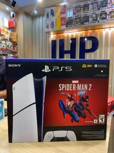 O ae PlayStation 5 slim Mídia digital + Jogo Spider Man 2 / Loja Física / 12x sem juros