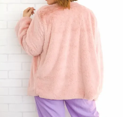 Casaco de pelo sintético rose El Gato - tam. G