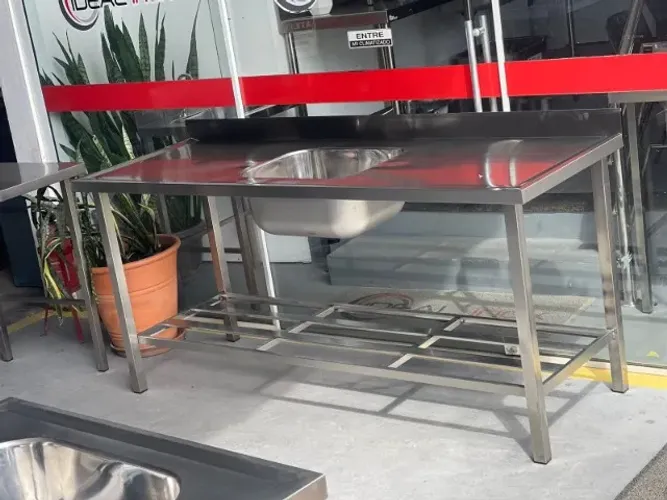 Pia industrial nova - fabricada 100% em aço inox - item novo 1,90mt 